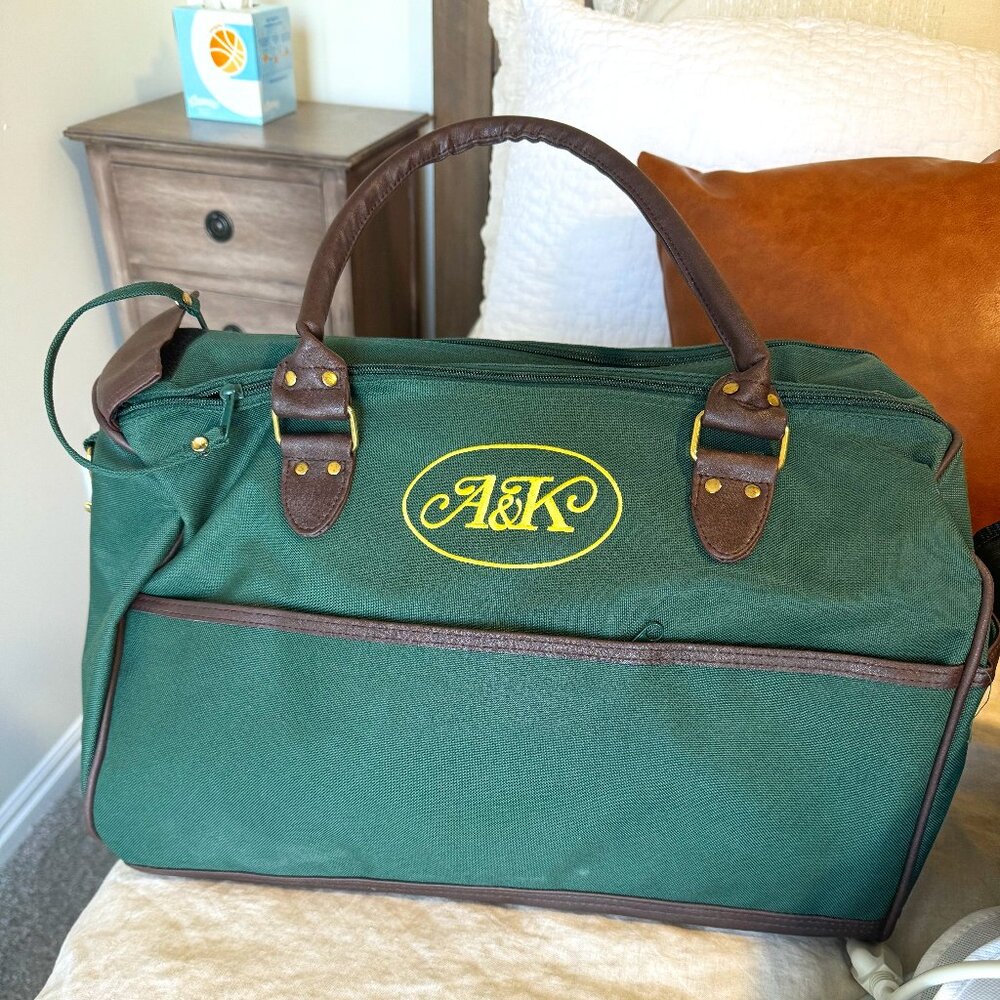 Abercrombie and Kent Weekender Bag Forest Green Canvas Vintage Classic - OS